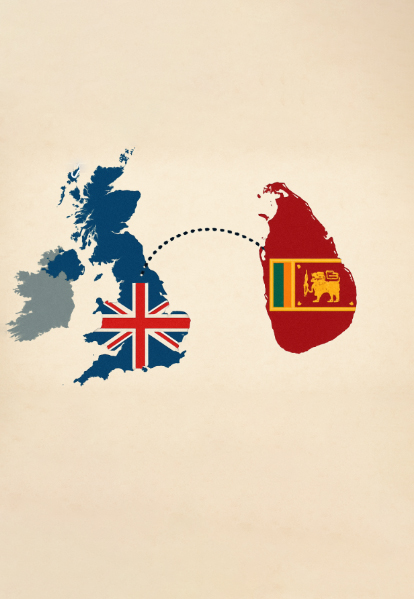 Sri lanka and united kingdom map